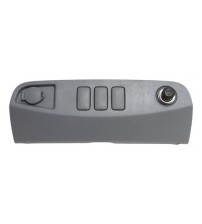Moldura Painel Tomada 12v Acendedor Hilux 2006 A 2011 Cinza
