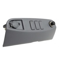 Moldura Painel Tomada 12v Acendedor Hilux 2006 A 2011 Cinza